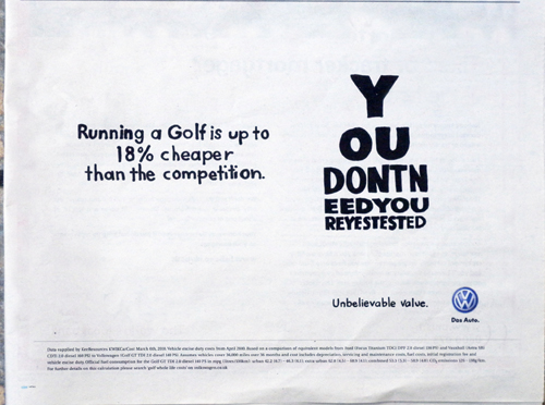 Реклама для Volkswagen Golf